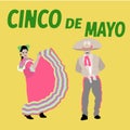 Illustration Cinco De Mayo festival. Dance. Mexican Poster - Vector