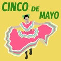 Illustration Cinco De Mayo festival. Dance. Mexican Poster - Vector