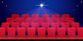 Illustration of cinema hall with red seats Royalty Free Stock Photo