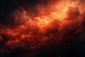 A cinematic background of an abstract dark sky with a red and orange color gradient, dust particles swirling in the air, crea