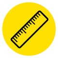 Circle yellow ruler icon