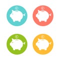 Illustration of a circular colorful signs of piggy banks on an isolated background Royalty Free Stock Photo