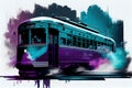 illustration, city streetcar. Public transport