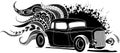 black silhouette of Classic Custom Rod Car