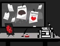 Illustration of a classroom with what is wanted to achieve and what was never cuaght Royalty Free Stock Photo