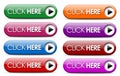 Illustration of click here icons web buttons on white background