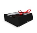 Illustration of Close Paper Box for Cookies or Cakes with a bow on White Background