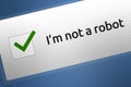 Close-up of Internet CAPTCH / Robot Human Verification Checkbox Code Royalty Free Stock Photo