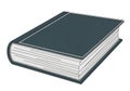 Illustration of a closed book with a dark blue cover and white Royalty Free Stock Photo