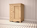 Illustration of closed wooden cupboard