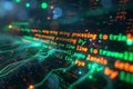 Illustration of closeup of computer code on the screen, with 