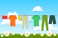 Illustration of clothes drying outdoor