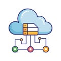 Cloud Computing Data Server Network Storage with Nodes and Connections Icon Royalty Free Stock Photo