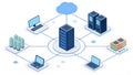 Illustration of a cloud computing network Royalty Free Stock Photo