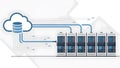 Cloud Computing Data Storage System Connected to Server Rack Infrastructure Technology Concept Royalty Free Stock Photo