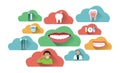 Illustration of cloud dental icons set Royalty Free Stock Photo