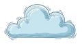Illustration of a cloud, featuring a light blue color with wavy outlines Royalty Free Stock Photo