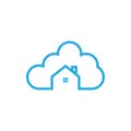 Illustration of cloud house logo icon template Royalty Free Stock Photo