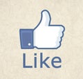 Facebook thumb like! Royalty Free Stock Photo