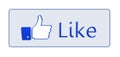 Facebook like thumb up sign Isolated on white Royalty Free Stock Photo