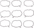 Illustration of Cloud-shaped speech bubble drawn set Royalty Free Stock Photo