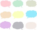 Illustration of Cloud-shaped speech bubble drawn set Royalty Free Stock Photo