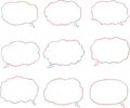 Illustration of Cloud-shaped speech bubble drawn set Royalty Free Stock Photo
