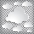 illustration of clouds set on a chequered background Royalty Free Stock Photo