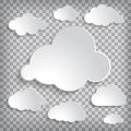 Illustration of clouds set on a chequered background Royalty Free Stock Photo