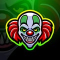 Clown head mascot esport logo design Royalty Free Stock Photo