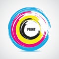 Illustration of cmyk printing color circle