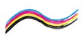 Illustration of cmyk printing color wave