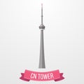 CN Tower icon on white background