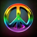 Illustration of the CND symbol in rainbow colors