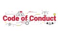 Illustration of code of conduct wording concept.