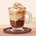 an illustration of a coffee with whipped cream and chocolate chips Royalty Free Stock Photo