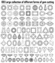 collection of different shapes and cut gemstones Royalty Free Stock Photo