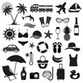 Illustration of The collection of element for summer set. a group of summer items on a white background