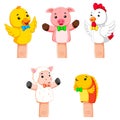 Collection of fierce animal hand puppets