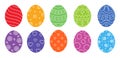 Collection of hand drawn easter ornamental rich decorated colorful eggs