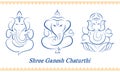 collection of line art Lord Ganpati for Ganesh Chaturthi festival of India