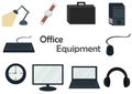 Illustration of a collection of office equipment