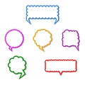 A collection of vector speech and thought communication bubbles