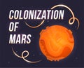 Poster of colonization of Mars Royalty Free Stock Photo