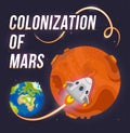 Poster of colonization of Mars Royalty Free Stock Photo