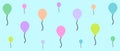 Illustration of colored balloons on blue background Royalty Free Stock Photo