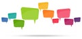 colored speech bubbles in a row Royalty Free Stock Photo