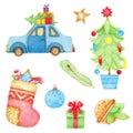 Illustration of colorful Christmas collection