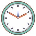 Illustration of a colorful clock face, showcasing time measurement and concept Royalty Free Stock Photo
