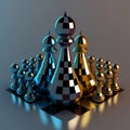 Detailed 3D dots in a Chess Set, Generative Ai